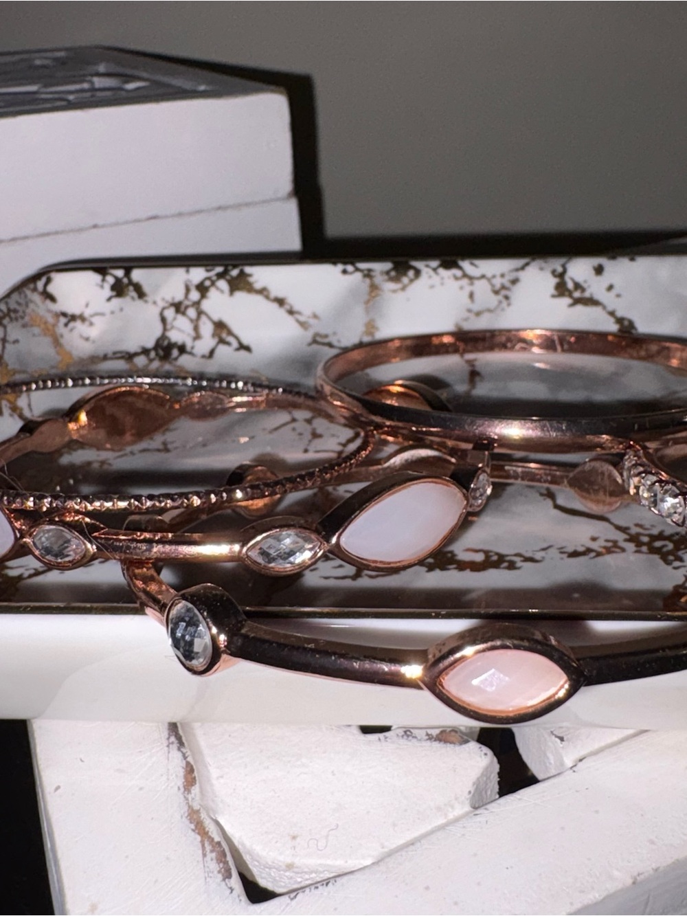 6 Rose Gold Stackable Bangle Bracelets - Picture 11 of 12